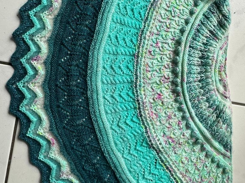 Châle camaïeu turquoise